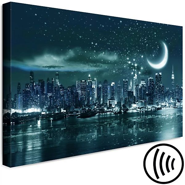 Wandbild Moon Over Manhattan (1 Part) Wide  XXL günstig online kaufen
