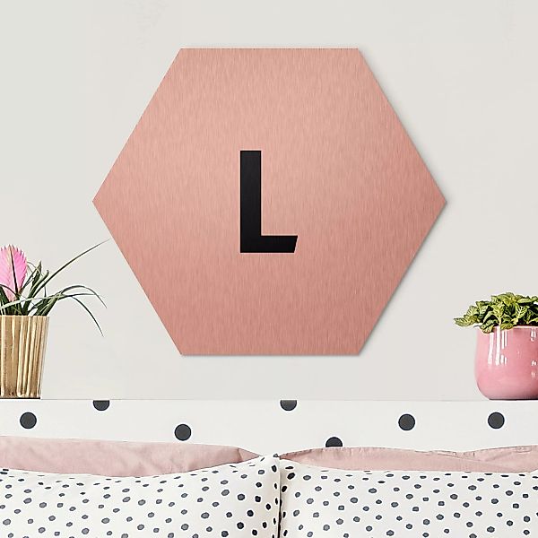 Hexagon-Alu-Dibond Bild Buchstaben Buchstabe Weiß L günstig online kaufen