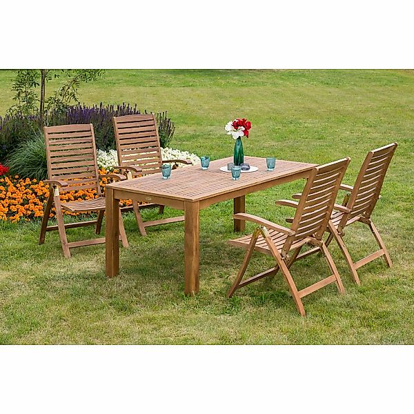 Gartenmöbel-Set Paraiba 5-tlg. Braun inkl. Tisch 185 cm x 90 cm günstig online kaufen