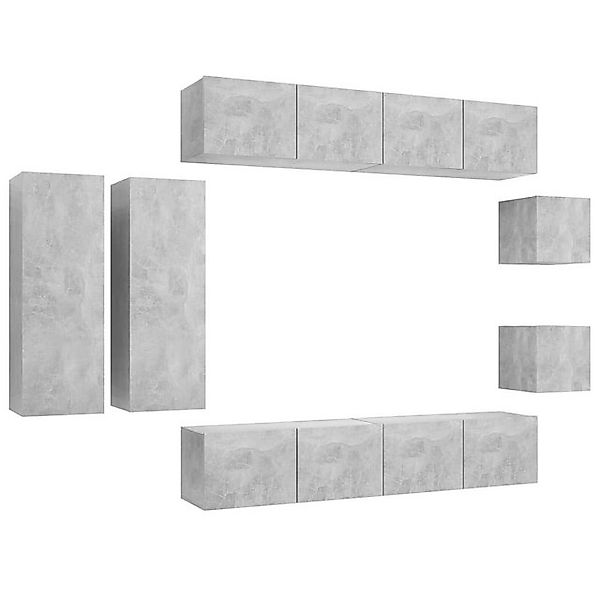 furnicato TV-Schrank 8-tlg. TV-Schrank-Set Betongrau Holzwerkstoff (1-St) günstig online kaufen