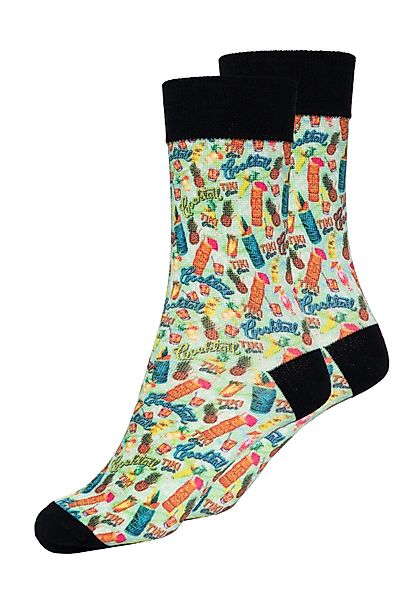 KingKerosin Socken Tiki Cocktail im Tiki-Allover-Print günstig online kaufen