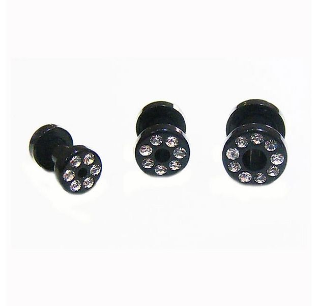 Vivance Plug-Set Flesh Tunnel Set "Black", mit Zirkonia günstig online kaufen