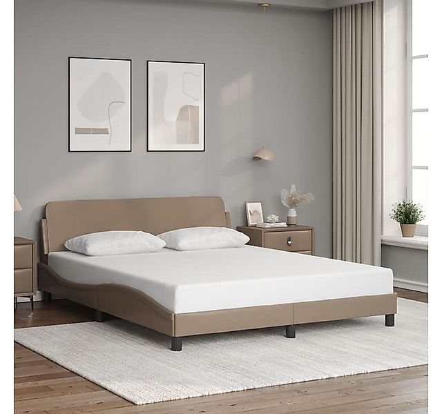 furnicato Bettgestell "Dover" Cappuccino-Braun 160x200 cm Kunstleder (1-tlg günstig online kaufen
