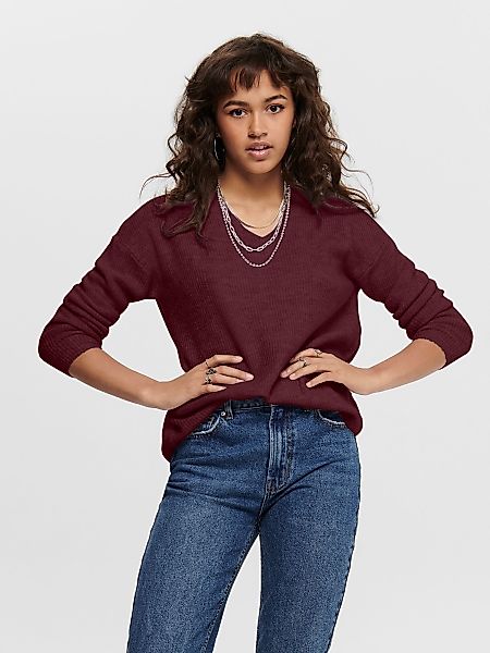 ONLY Strickpullover Warmer Strickpullover Stretch V-Ausschnitt günstig online kaufen