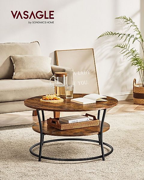 VASAGLE Couchtisch, Wohnzimmertisch, Sofatisch, Ø 80 x 45 cm, einfacher Auf günstig online kaufen
