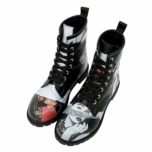 DOGO Schnürboots "Long Boots Schnürstiefel Go Back To Being Yourself Black günstig online kaufen