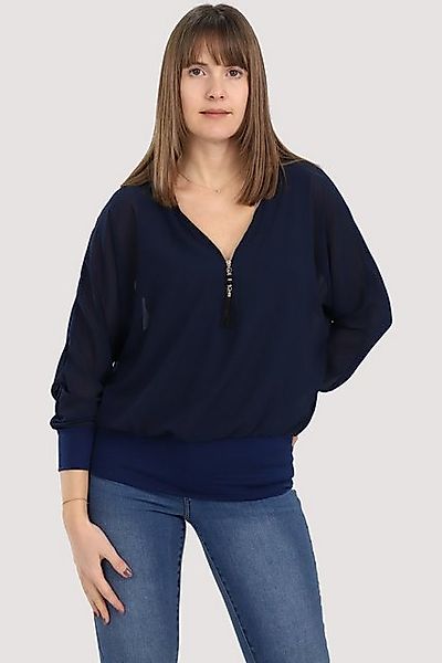 malito more than fashion Chiffonbluse 6297 Bluse mit Fledermausärmeln Einhe günstig online kaufen