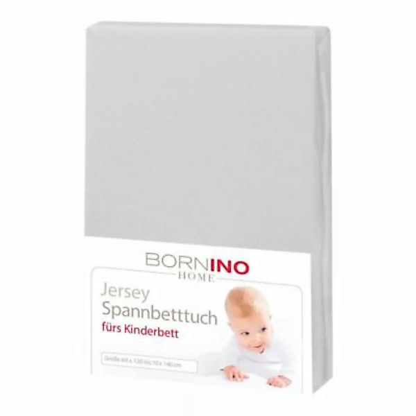 bornino Jersey-Spannbetttuch 60x120 cm - 70x140 cm grau Gr. one size günstig online kaufen