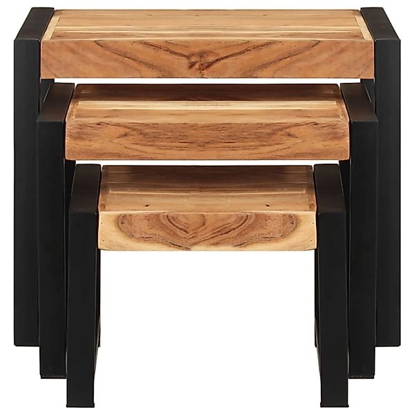 vidaXL Satztische 3-tlg. Massivholz mit Palisander-Finish günstig online kaufen