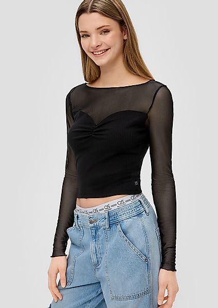 QS Langarmshirt T-Shirt Langarmshirt aus Fabricmix günstig online kaufen