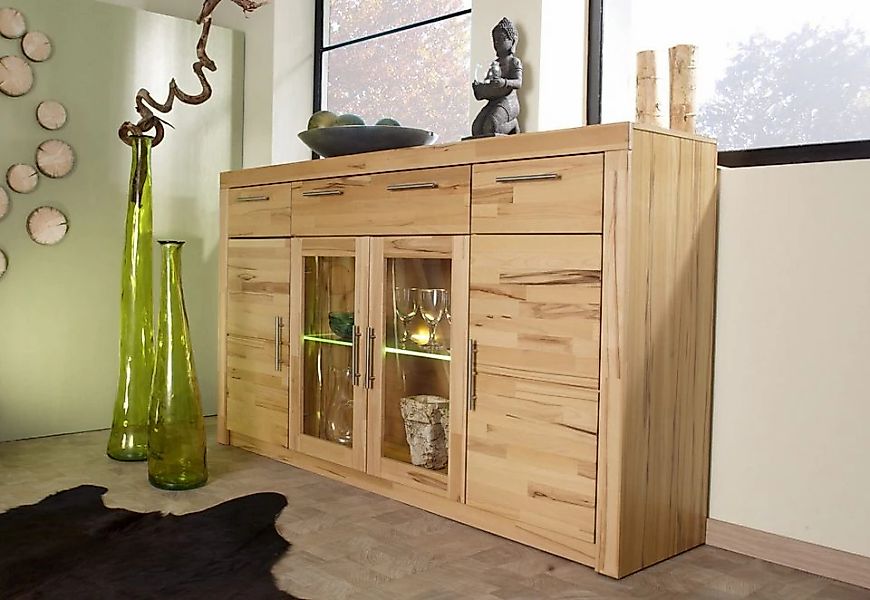 VOGL Möbelfabrik Highboard "Toronto", opt. Glastüren, teilmassiv, Rahmenopt günstig online kaufen