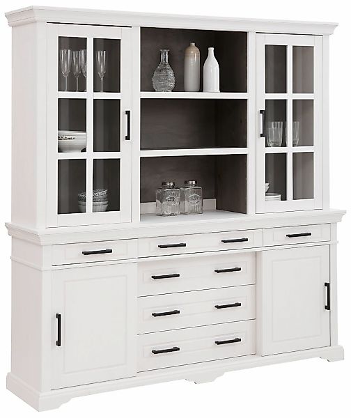 Home affaire Buffet "Anabel, mit Glastüren und Metallgriffen", aus massiver günstig online kaufen