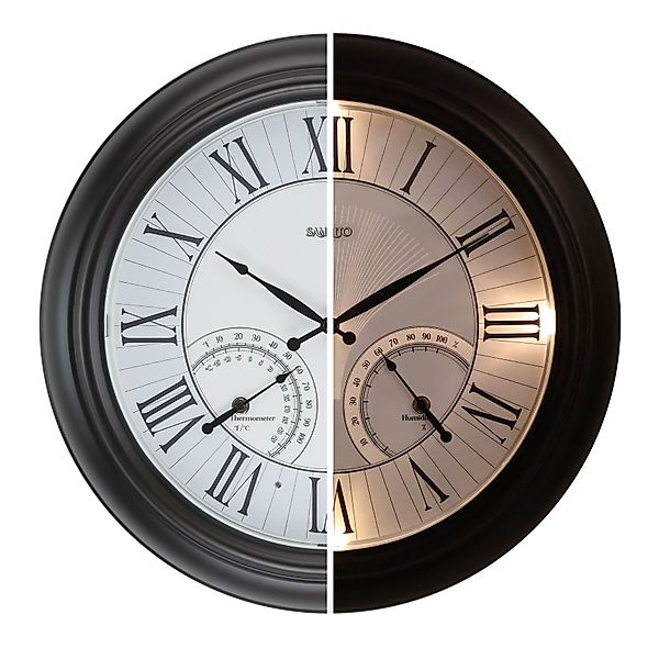 Samilito Wanduhr beleuchtete Wetterfeste für den günstig online kaufen