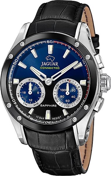 JAGUAR Multifunktionsuhr Jaguar Herrenuhr Leder schwarz Jaguar, (Multifunkt günstig online kaufen