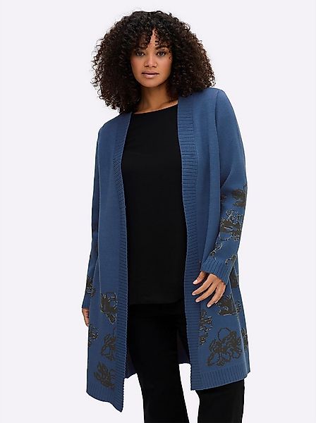Sheego Strickjacke Strickjacke Langarm Jacquard günstig online kaufen