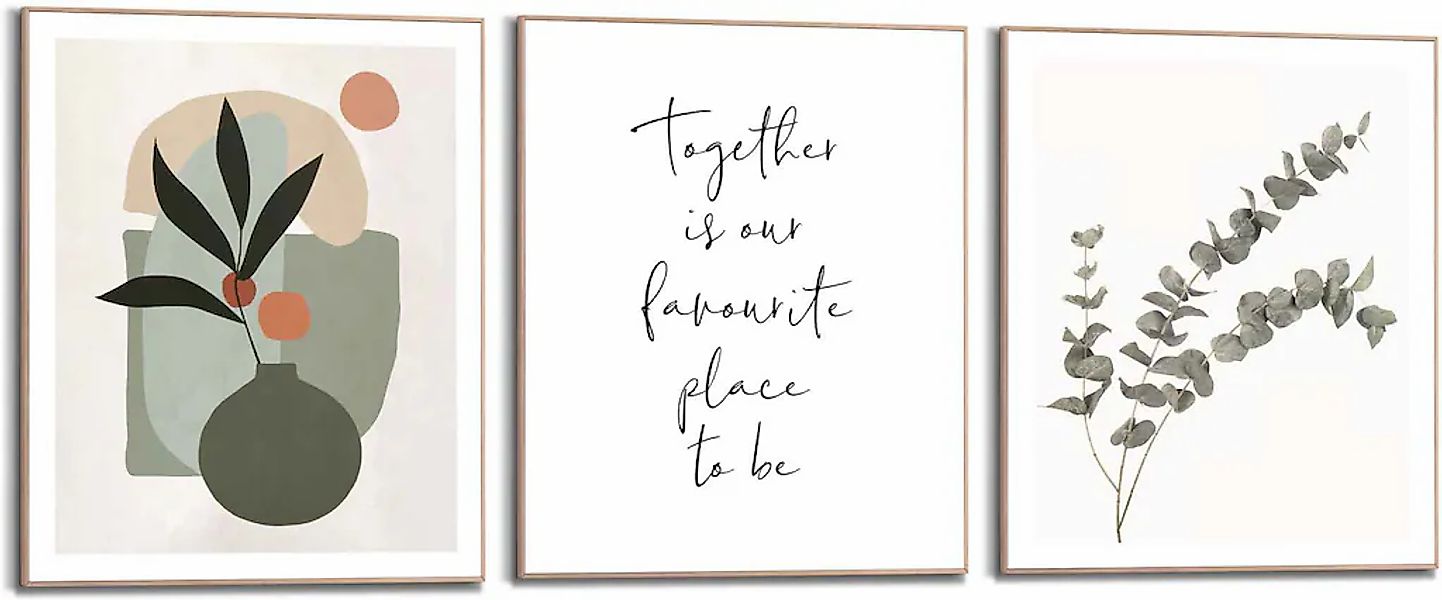 Reinders Wandbild "Trendy zusammen Natur - Abstrakt - Blumen - Formen" 3 St günstig online kaufen