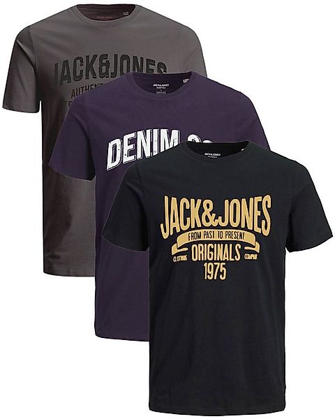 Jack & Jones Print-Shirt Bequemes Slimfit Shirt (Spar-Set, 3er-Pack) in Uni günstig online kaufen