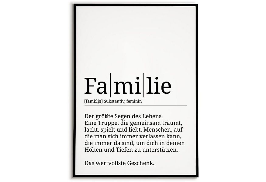 Tigerlino Poster Familie Definition Wandbild Dekoration Mama Papa Familien günstig online kaufen