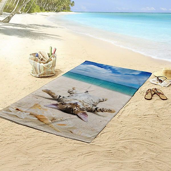 good morning Strandtuch »Beachcat«, (1 St.) günstig online kaufen