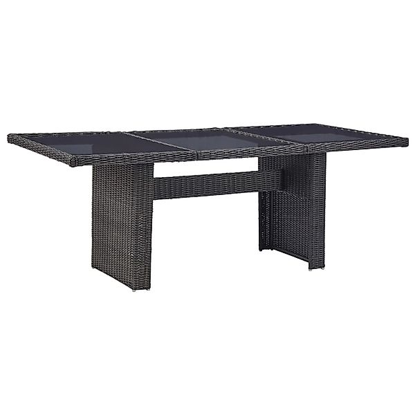 vidaXL Garten-Esstisch Schwarz 200x100x74 cm Glas und Poly Rattan 310145 günstig online kaufen