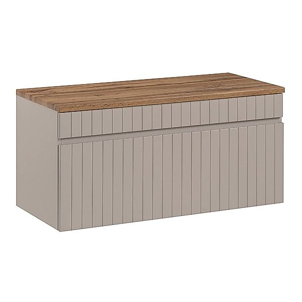 Lomadox Waschbeckenschrank IRAKLIO-56-CASHMERE Kaschmir, Rillen Optik, günstig online kaufen