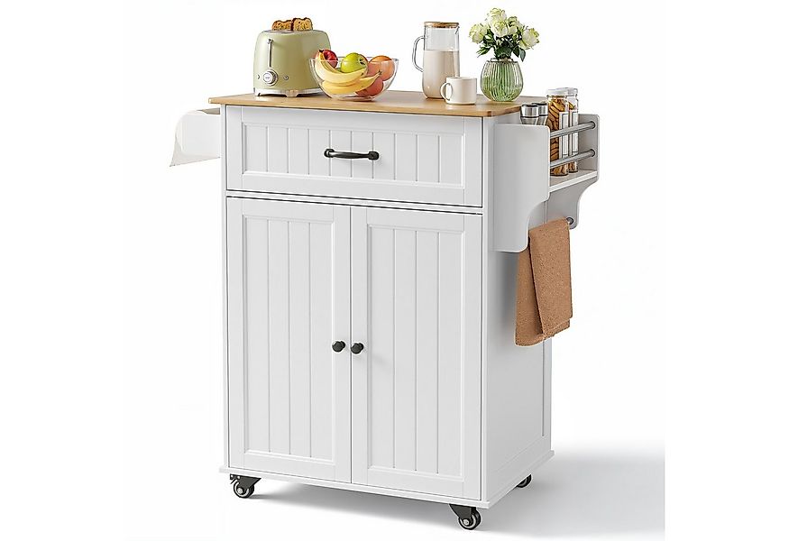 Bealife Küchenwagen,Küchenwagen auf Rädern, mit Handtuchhalter, Arbeitsplat günstig online kaufen