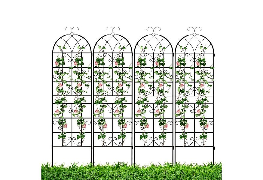 KOMFOTTEU Gartenzaun, (Set, 4-St), Rankgitter Metall (180 x 50 cm) günstig online kaufen