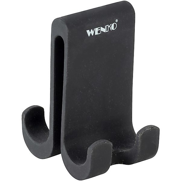 Wenko Doppel-Duschhaken Verna Duo aus Silikon 5 cm x 9,5 cm x 7 cm Schwarz günstig online kaufen
