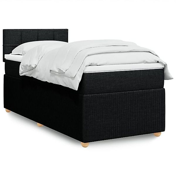 vidaXL Boxspringbett, Boxspringbett mit Matratze Schwarz 100x200 cm Stoff günstig online kaufen