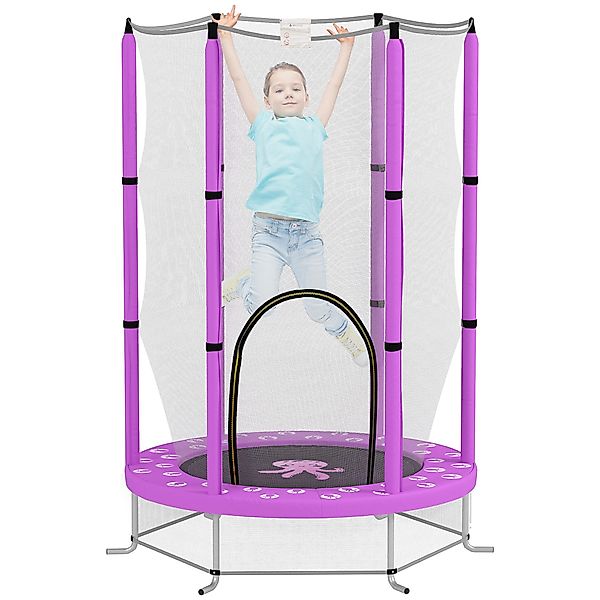 AIYAPLAY Kindertrampolin mit Sicherheitsnetz Randabdeckung Gummiseil, günstig online kaufen