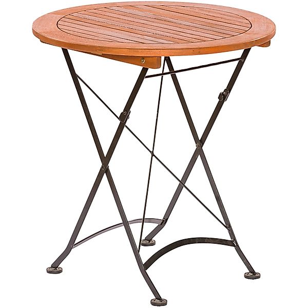 Merxx Klapptisch Schlossgarten Rund Holz Natur 70 cm x 70 cm günstig online kaufen