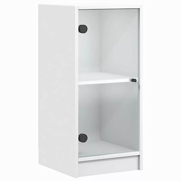 vidaXL Beistellschrank Beistellschrank mit Glastüren Weiß 35x37x75,5 cm (1- günstig online kaufen