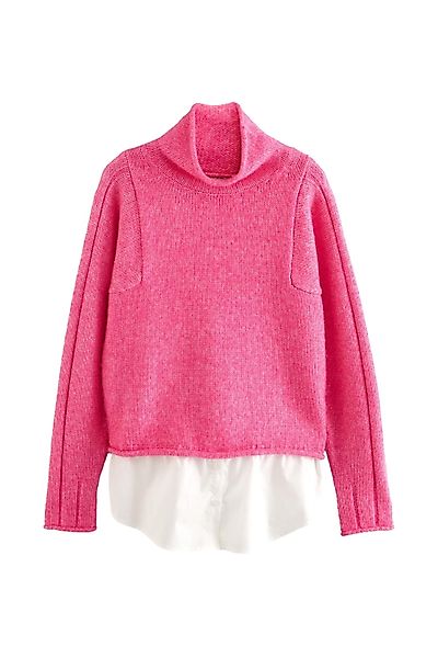 Next Strickpullover Strickpullover mit Hemdeinsatz und günstig online kaufen