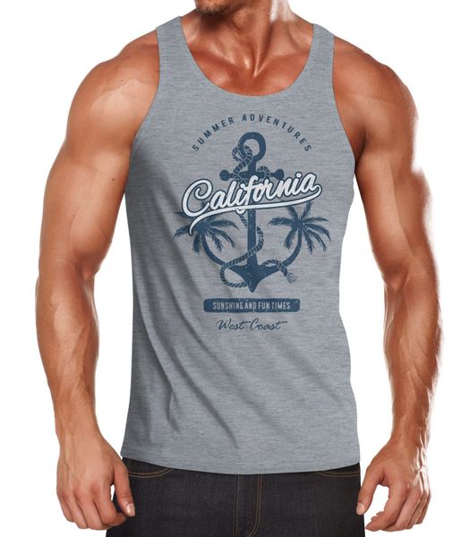Neverless Tanktop Herren Tank-Top Anker Palmen günstig online kaufen