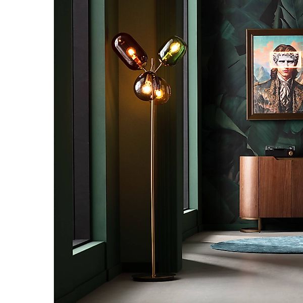 KARE Stehleuchte Balloon Dance, mehrfarbig, Glas, 160cm, E27 günstig online kaufen