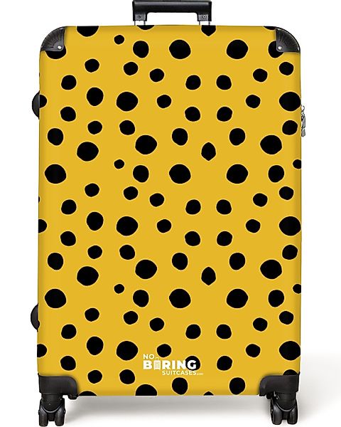 NoBoringSuitcases.com© Hartschalen-Trolley Schwarze Punkte auf gelbem günstig online kaufen