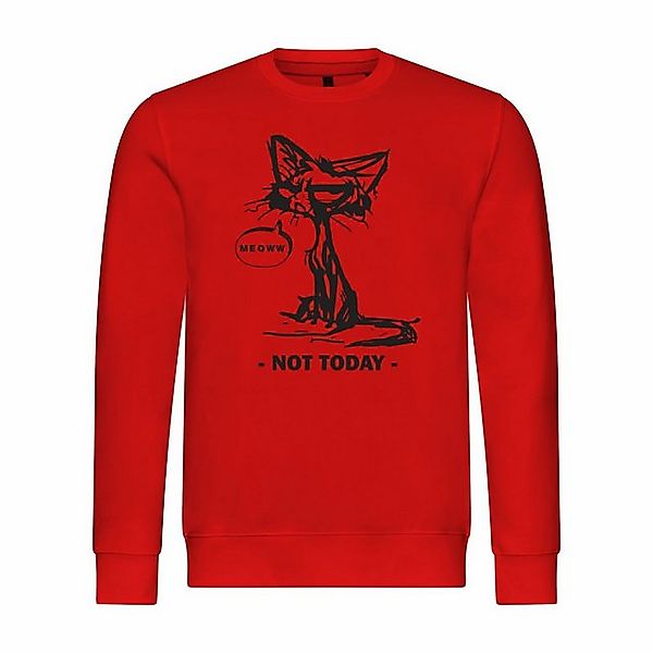 deinshirt Rundhalspullover Herren Pullover Katze not today Mit Print Motiv, günstig online kaufen
