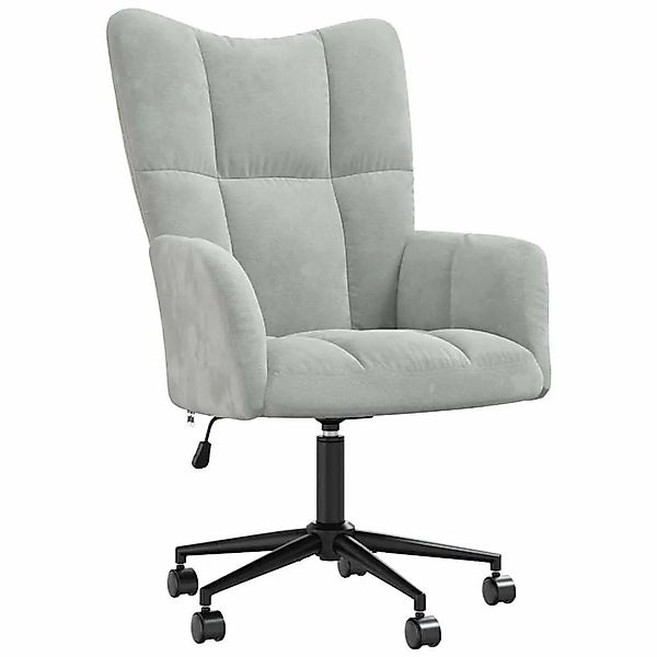 vidaXL Relaxstuhl Mit Rad Hellgrau 69 x 61,5 x 102 cm Samt 42022459 günstig online kaufen