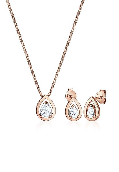 Elli Schmuckset Set Tropfen Zirkonia Weiß günstig online kaufen