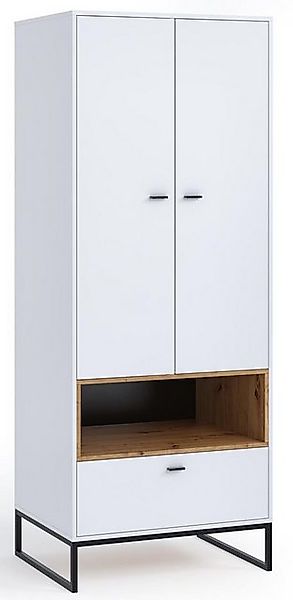 Compleo Kleiderschrank mit schubladen schmal MIO, zwei Türen, Loft Wohnzimm günstig online kaufen