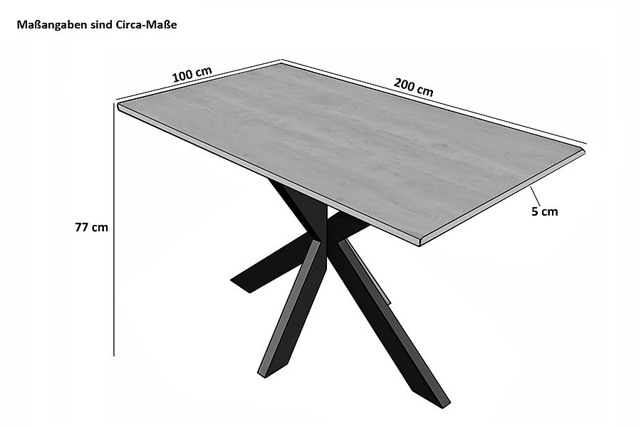 Trelevo® Esstisch Cuna_Mango_Spider, massives Mangoholz, Mango günstig online kaufen
