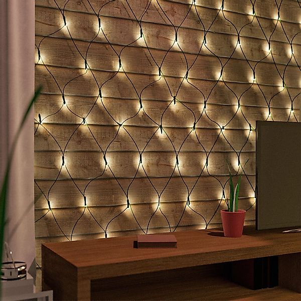 Mojawo Lichtervorhang 100 LED-Lichternetz warmweiß Innen günstig online kaufen