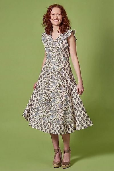 Himalaya Clothing Tunika Midikleid mit Blumenmuster und Volants - Kleid Dam günstig online kaufen
