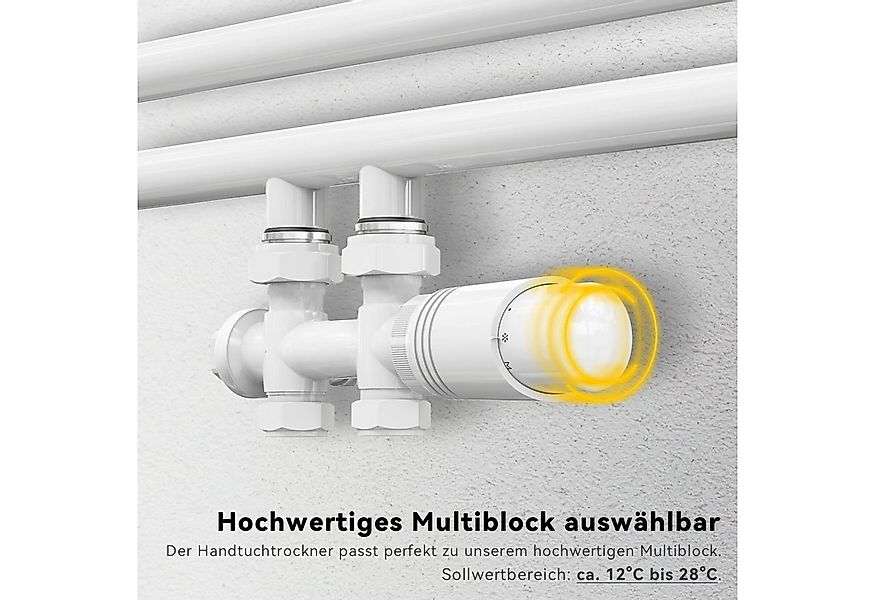 SONNI Badheizkörper Handtuchtrockner Handtuchwärmer Mittelanschluss, Weiß, günstig online kaufen