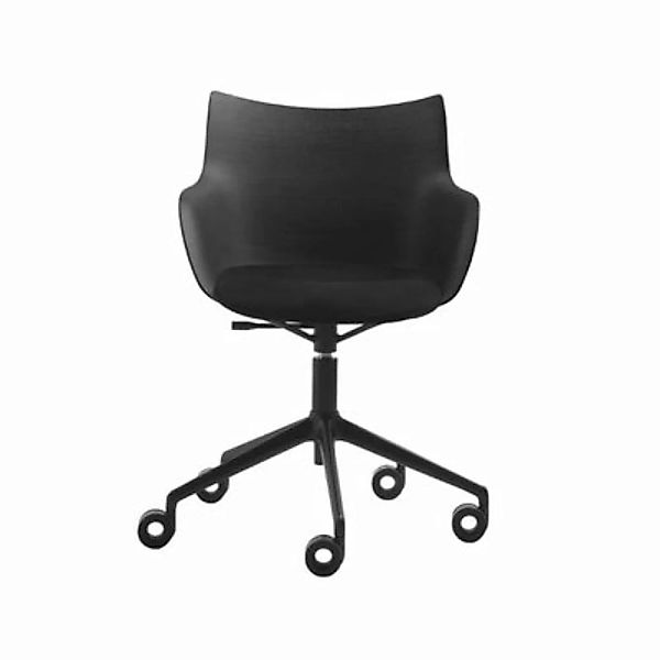 Bürosessel Q/Wood SOFT holz schwarz / Geformtes Holz & Stoff-Sitzfläche - K günstig online kaufen