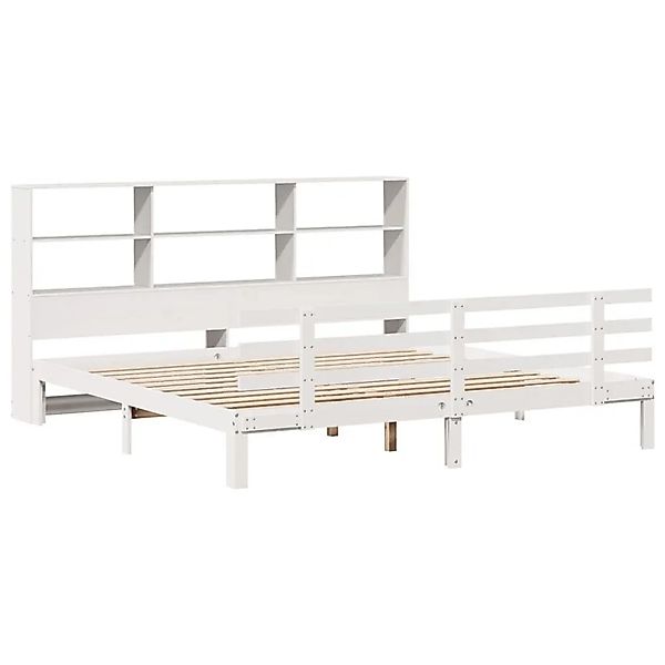 vidaXL Massivholzbett mit Regal ohne Matratze Weiß 180x200 cm Kiefer 332276 günstig online kaufen