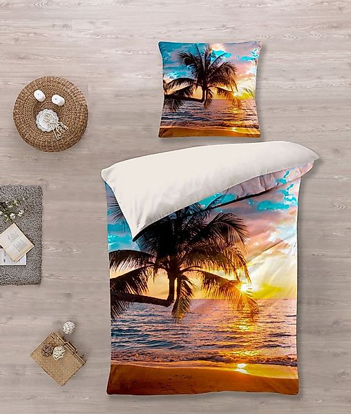 KK Shopping Kinderbettwäsche Bettwäsche Set mit Sonnenuntergang 135 x 200 c günstig online kaufen