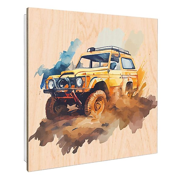 Banjado Schlüsselkasten mit Holzfront 30x30cm Weiß Scharnier Links 50 Haken günstig online kaufen