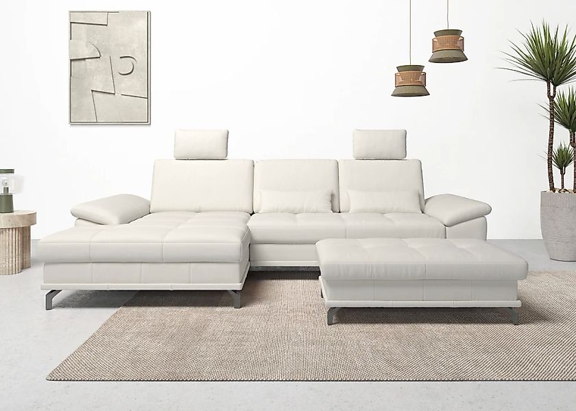 Places of Style Ecksofa Costello, mit Sitztiefenverstellung und Armlehnfunk günstig online kaufen