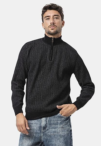 Cipo & Baxx Strickpullover "CP286" 1 Stk. vertikales Rippstrickmuster günstig online kaufen